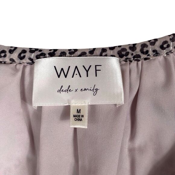 WAYF Laura Mini Dress Size Medium Animal Print Cheetah Stripe Long Sleeve EUC - Picture 7 of 15